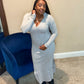 Ribbed Hoodie Dress Smoke