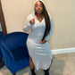 Ribbed Hoodie Dress Smoke